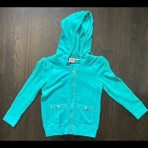 Juicy Couture Aqua Blue Zip-up Sweatshirt